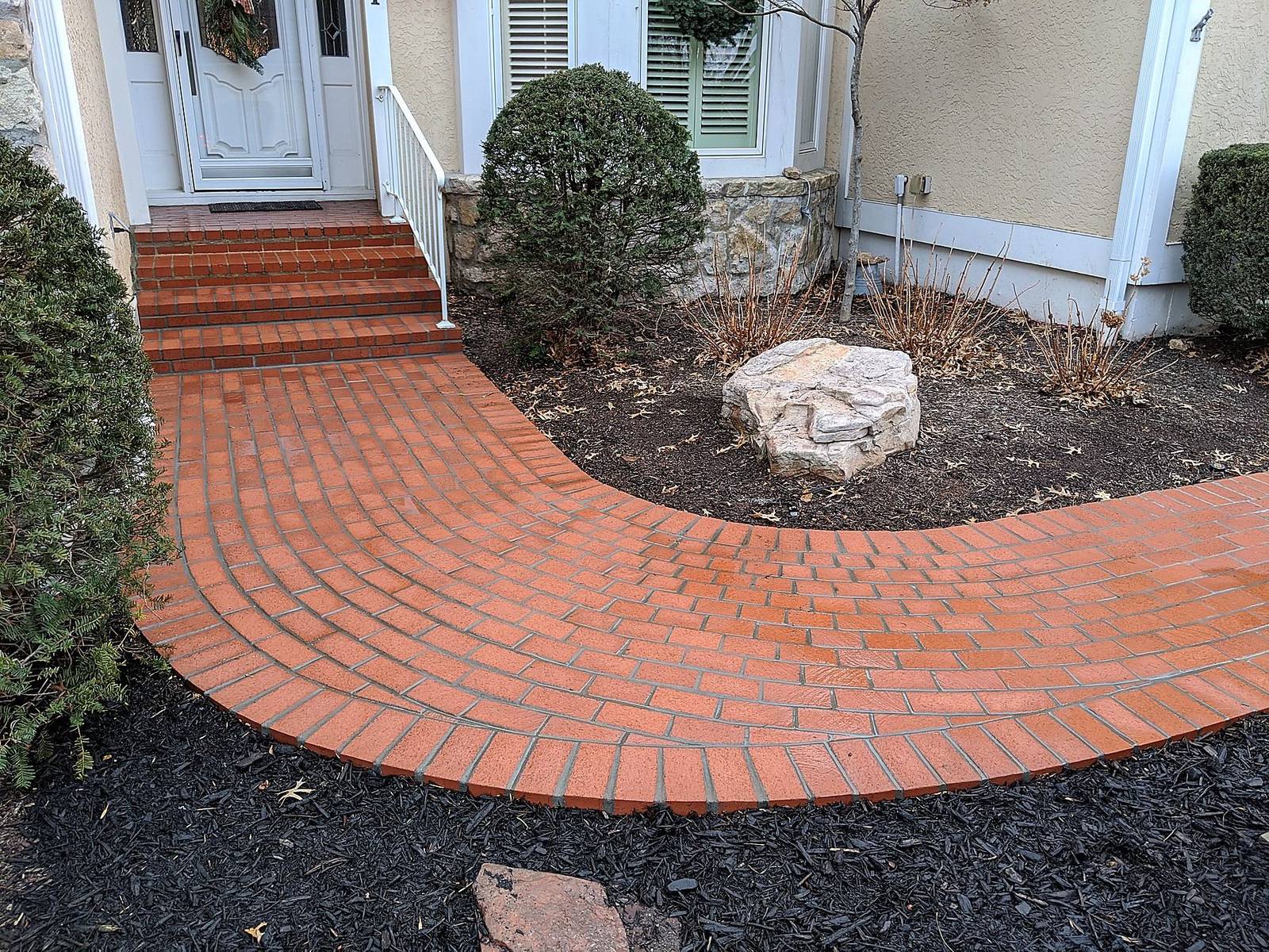 Brick walk and stoop