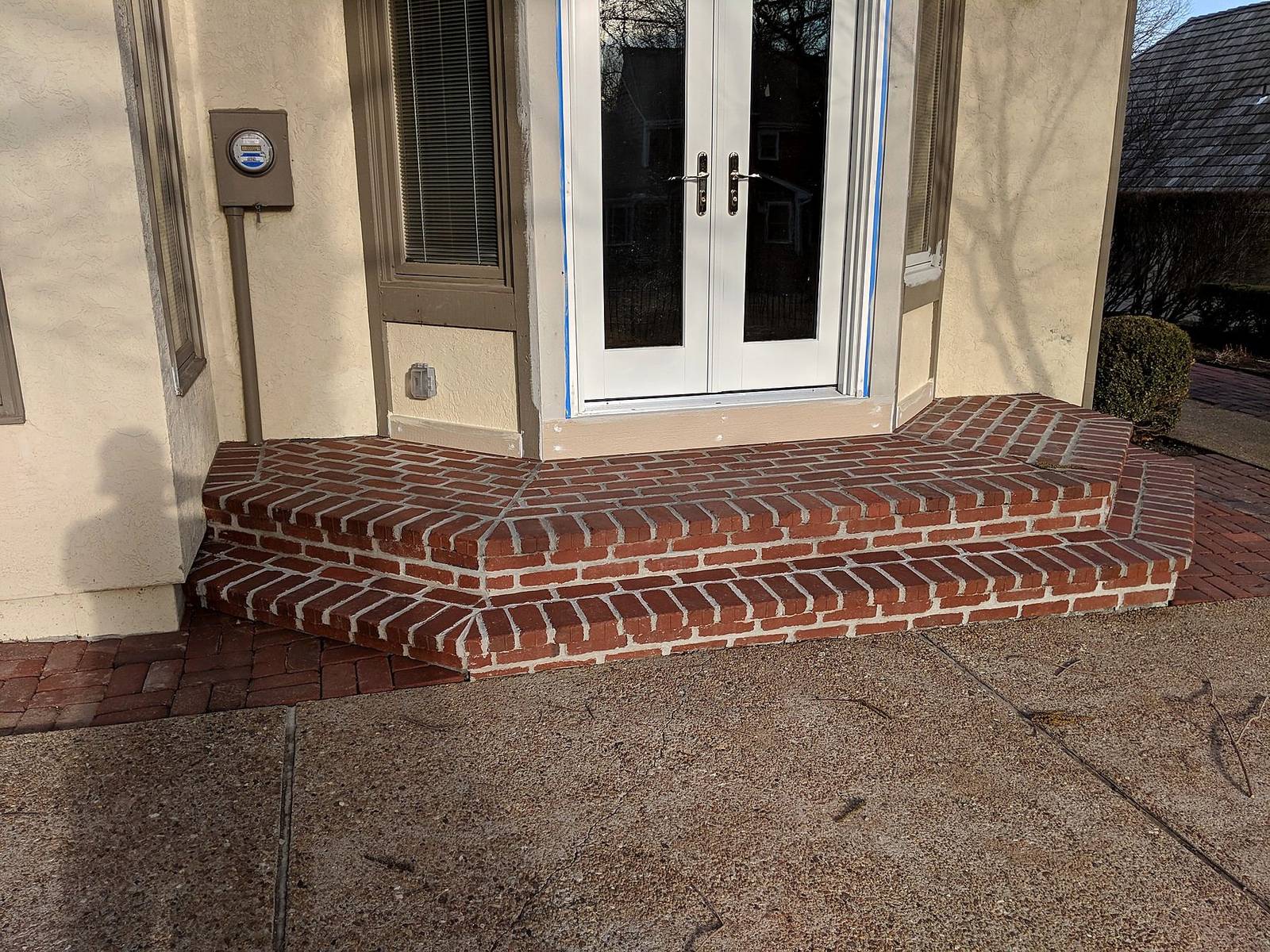 Hexagon brick steps
