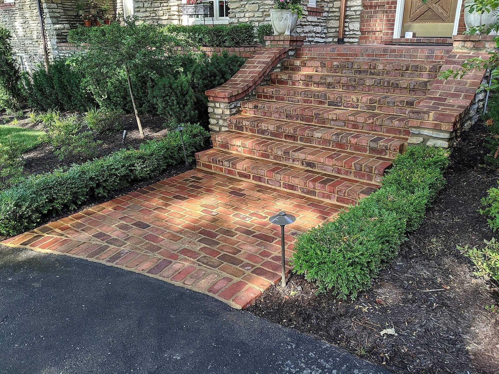 Brick paver steps and landing